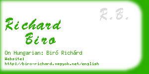 richard biro business card