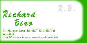 richard biro business card